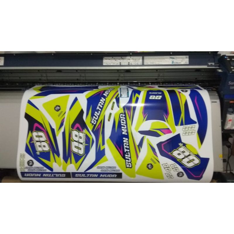 

Decal KLX BF Kuning Stabilo Biru Navy Gliter blink blink Sticker Fullbody