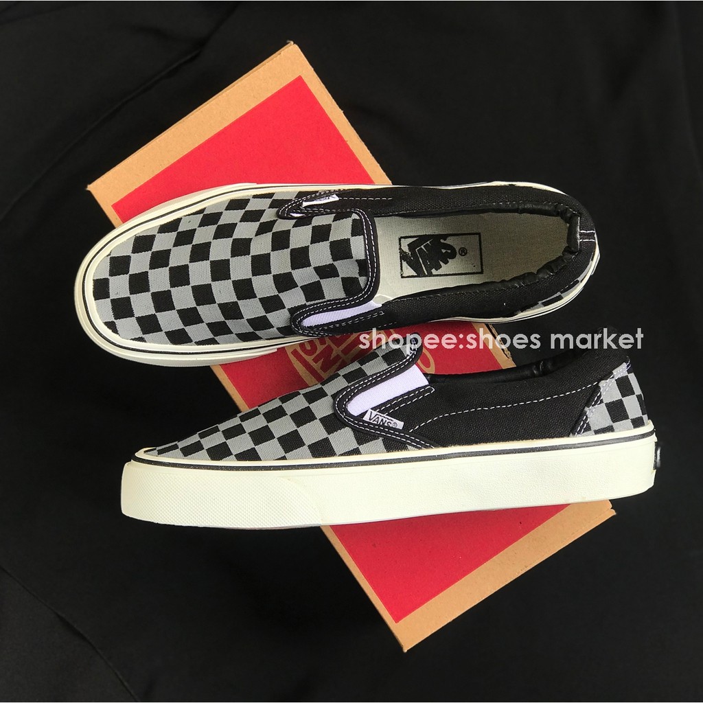 VANS SLIPON CHECKERBOARD GREY BLACK