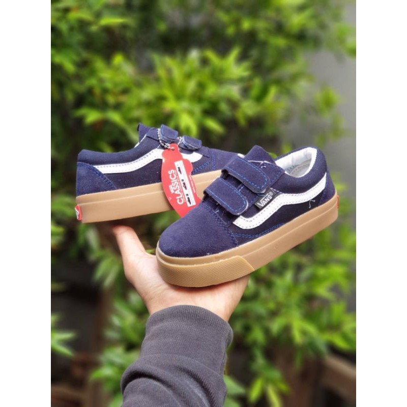 SEPATU VANS ANAK OLDSKOOL GUM PREMIUM QUALITY VANS KIDS OLDSKOOL NAVY GUM