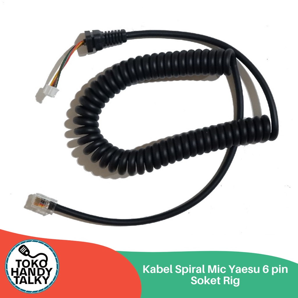 KABEL RADIO RIG SPIRAL MIC YAESU 6 PIN SOKET RIG NEW