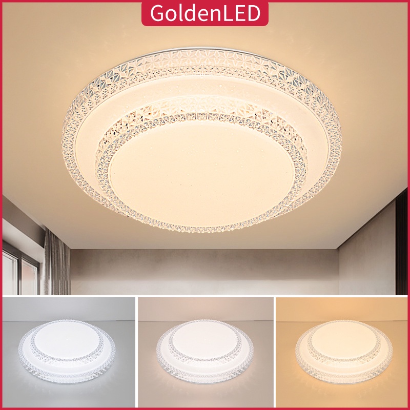 Golden LED Lampu Plafon Ceilling Lampu Lampu Bulat Untuk Ruang Tamu/Kamar Tidur/Dapur  Lampu Hias Plafon