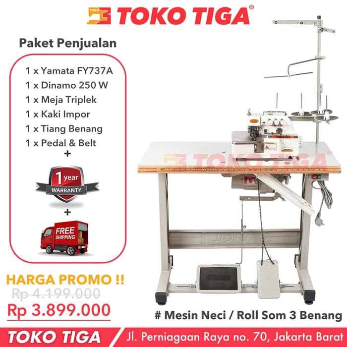 Mesin Neci YAMATA FY737A / FY 737A - Neci 3 Benang Roll Som Industrial