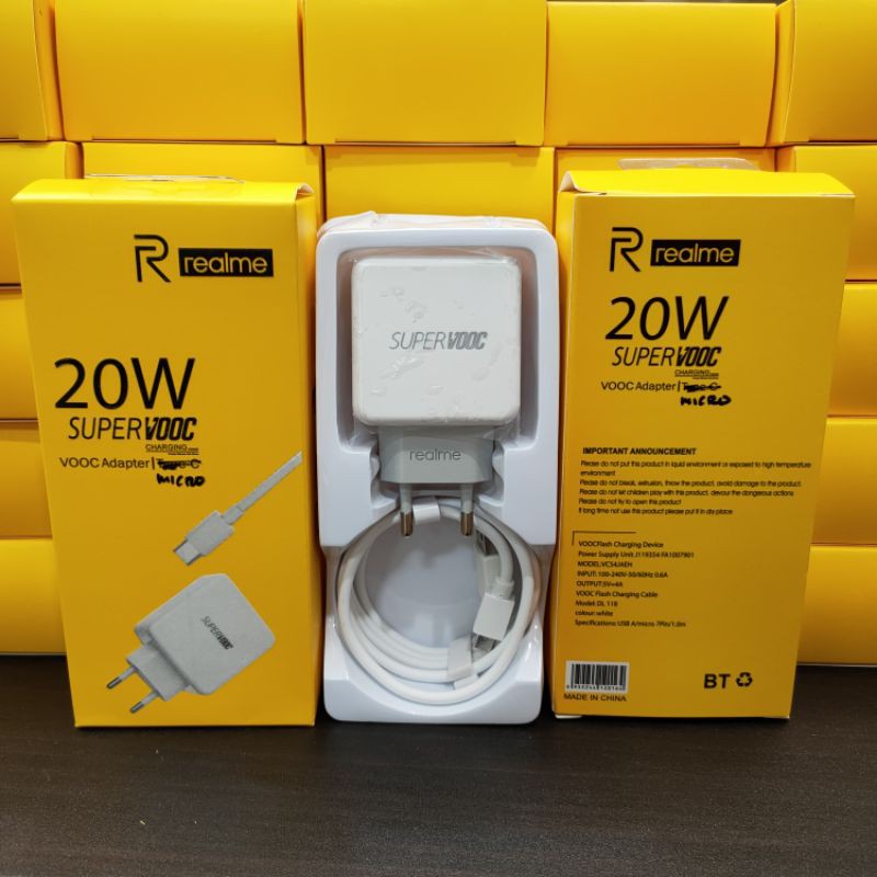 CHARGER REALME 20W MICRO USB SUPERVOOC FAST CHARGING 5V 4A CHARGER REALME ORIGINAL