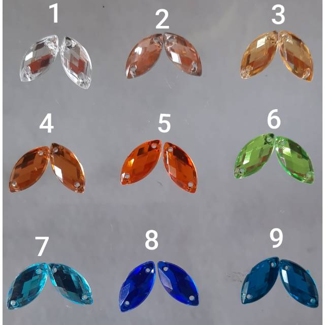 50biji Payet Kristal Jahit Bentuk Daun #Etalase 1