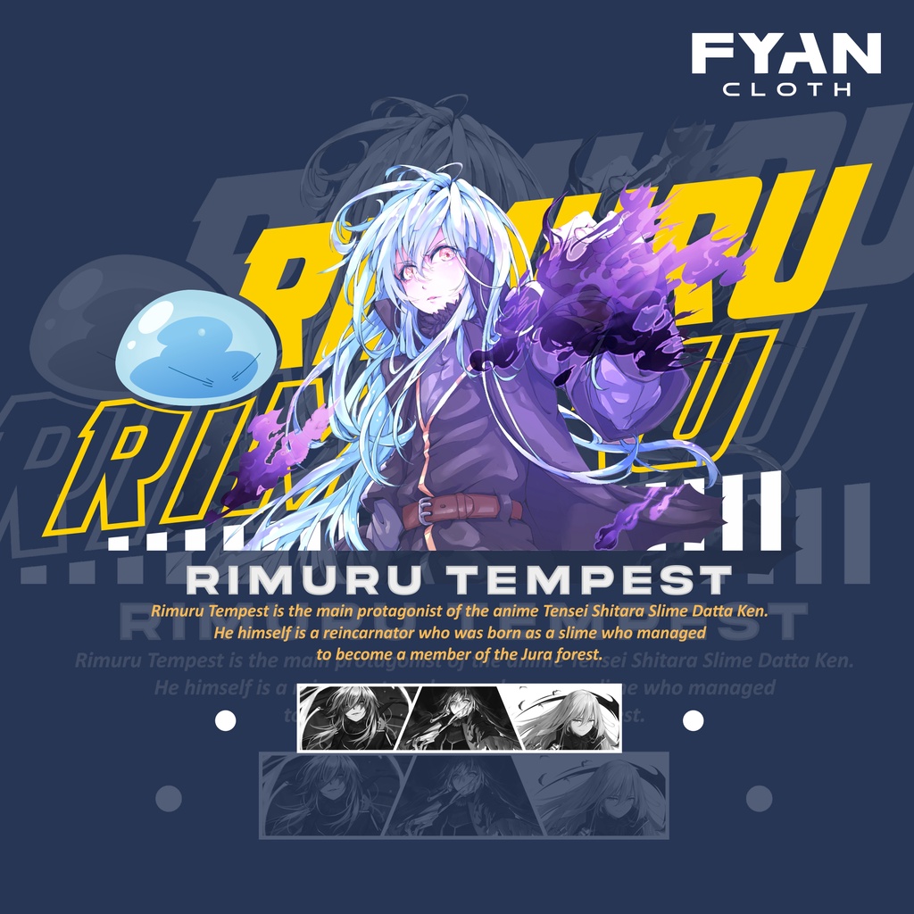 Sablon Kaos Custom RIMURU TEMPEST (FREE STIKER Aesthetic ) Custom Anime