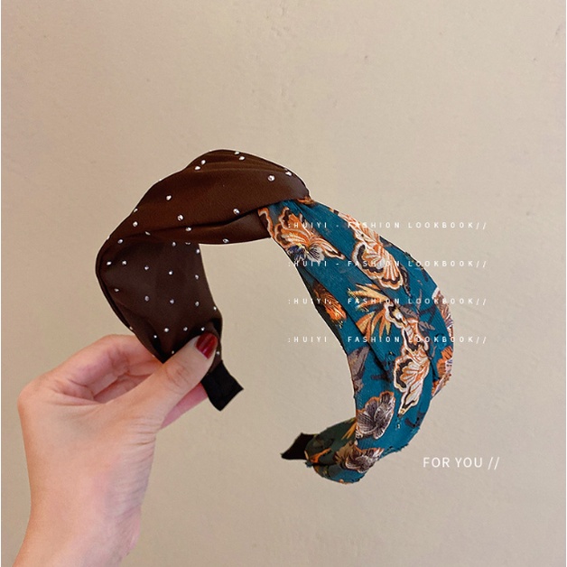 Caliloops Tanya Bando Wanita Motif Batik Bunga Korean Headband Wanita