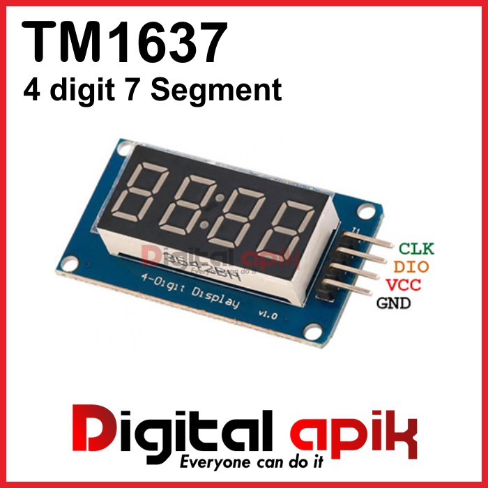 Jual TM1637 Seven Segment 4 Bit 7 Segmen 4 Digit Modul Display Module ...