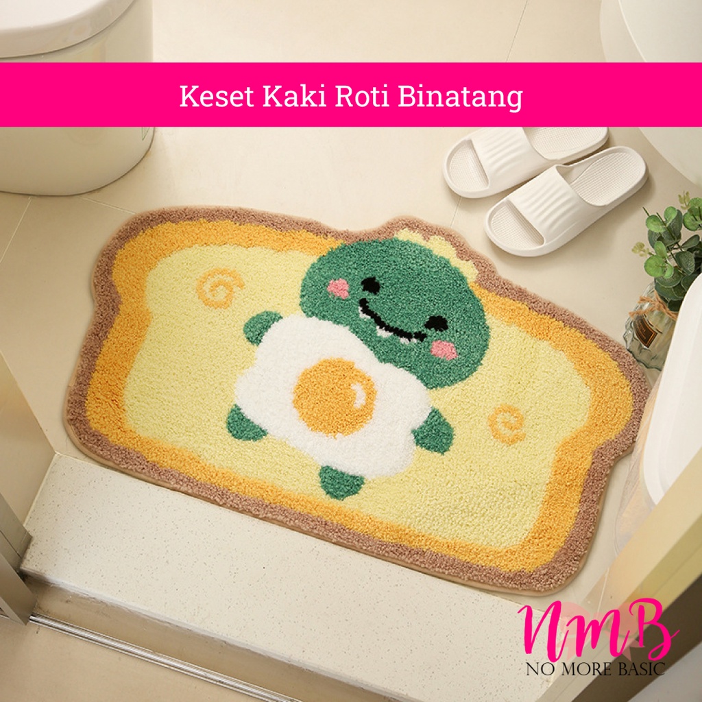 Keset Kaki Karakter Kartun Roti Binatang Anti Slip Dekorasi Rumah Anak-Anak
