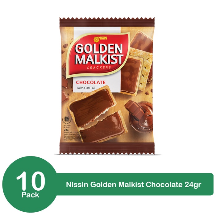 

54eh Nissin Golden Malkist Crackers Chocolate 10 X 24Gr 60Jh