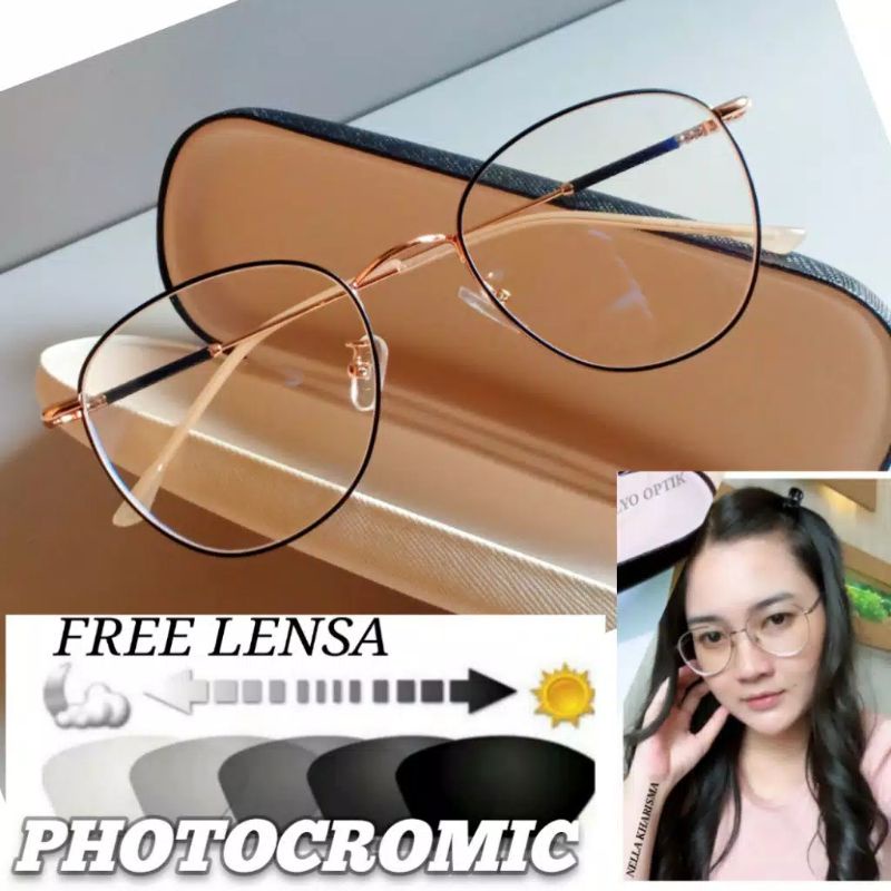 COD Kacamata BESI Ringan|Kacamata Paket Murah Photocromic Minus Cylinder