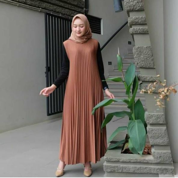 Terbaru.. Gamis Gamis plisket 603 premium bahan  hyget