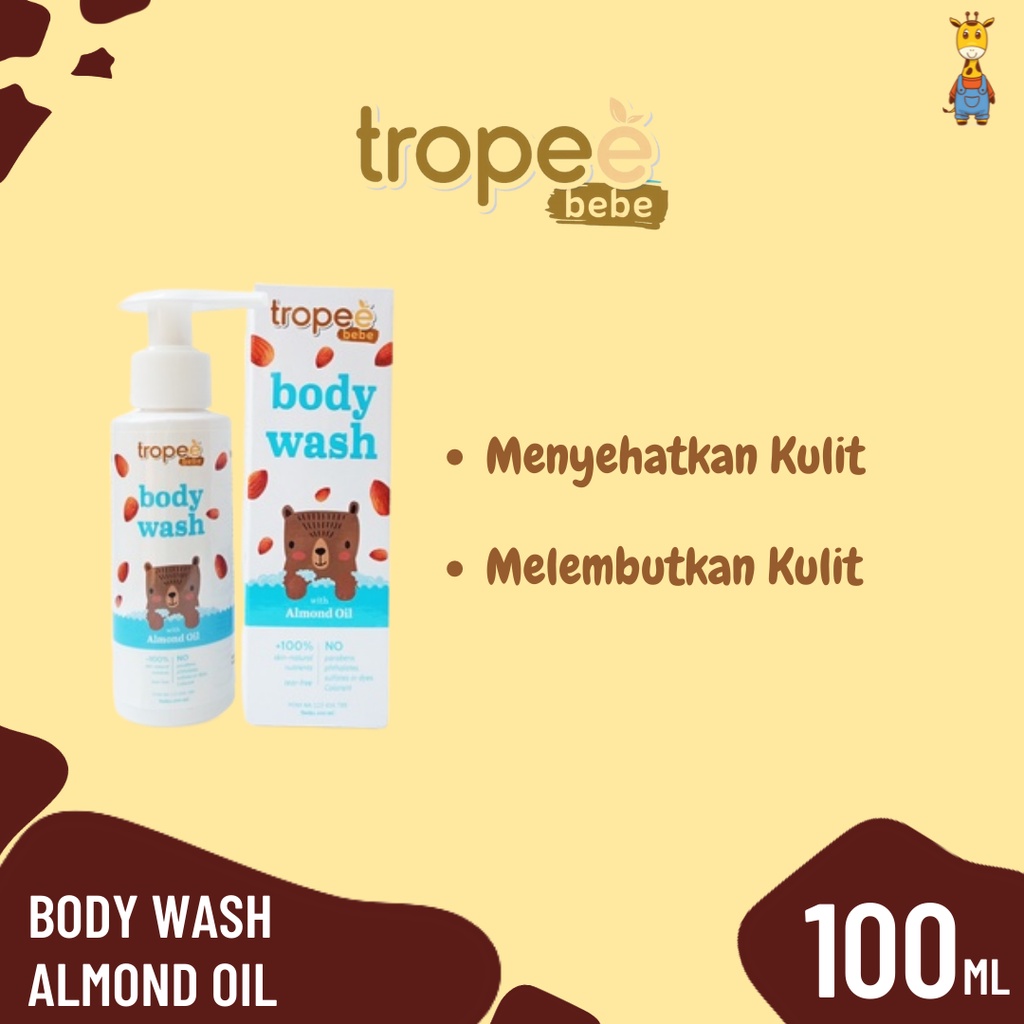 Tropee Bebe - Almond Body Wash (Sabun Mandi Anak) 100ml