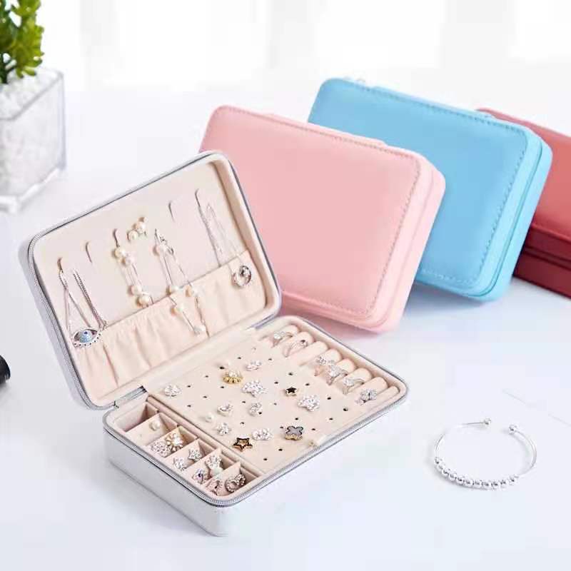 Box Perhiasan Persegi Panjang / Travel Jewelry Anting Kalung Cincin / Kotak Perhiasan