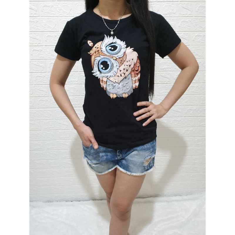 kaos katun wanita lucu OWL 003