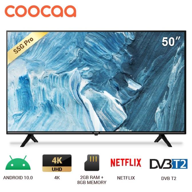 COOCAA LED TV 50 inch Android 10.0 - 4K - Digital TV (50S5G PRO) Termurah