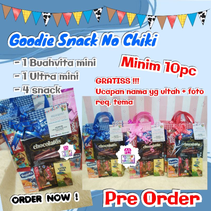 Bingkisan Snack No Chiki/ Paket Ultah sehat / Snack Ultah tanpa Chiki /Paket Snack Ultah