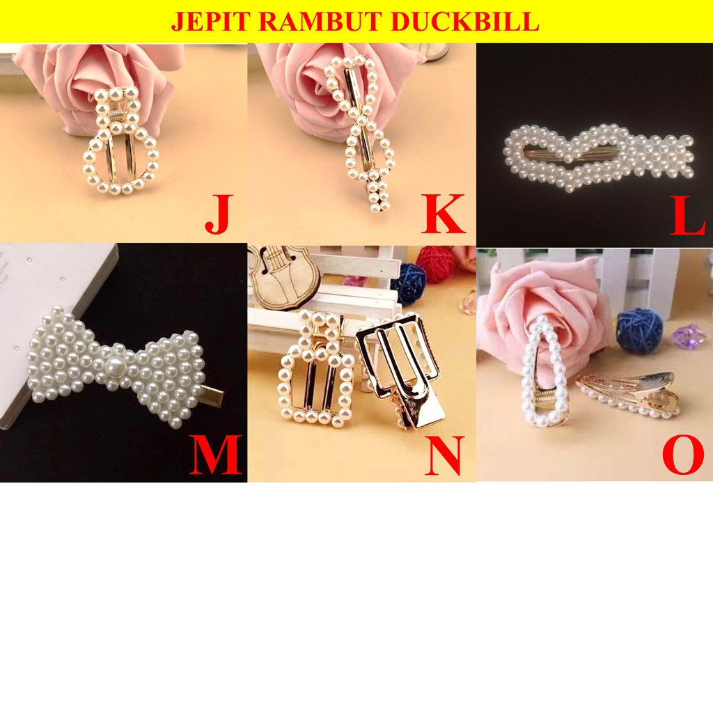 TJM VZ163 / 164 / 159 Fasion Jepit Rambut Hairclip Kode Model Dengan Mutiara Gaya Korea Untuk Wanita Hairpin Duckbill