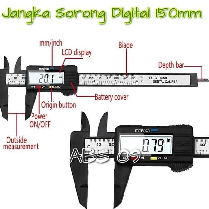 

Penggaris Digital Sigmat Jangka sorong Vernier Caliper 150mm 6inch
