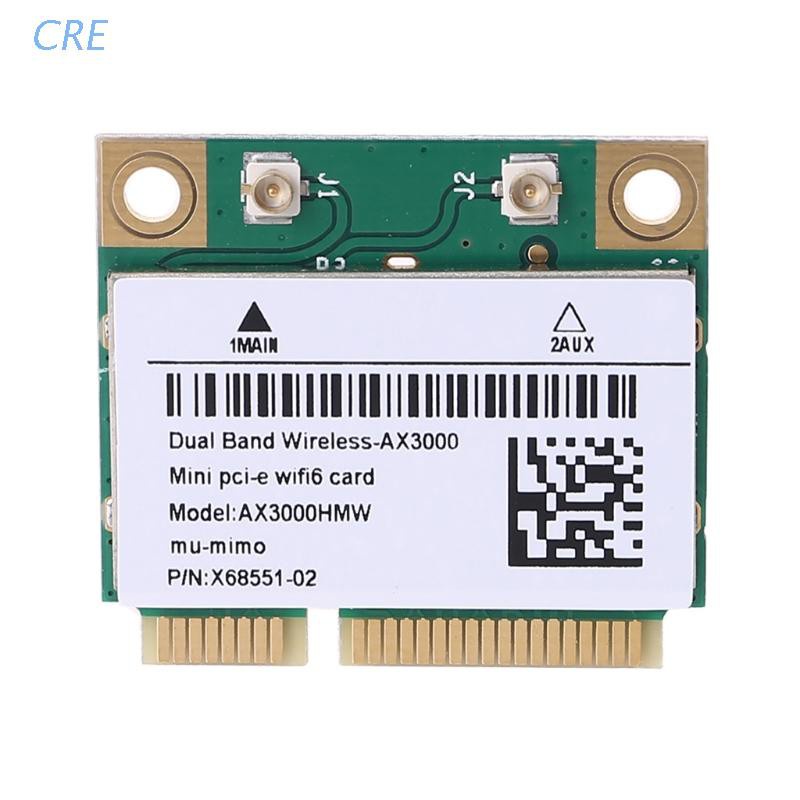 CRE  2974Mbps Wifi 6 Dual Band AX3000 Wireless Half Mini PCI-E Network Wlan Wifi Card