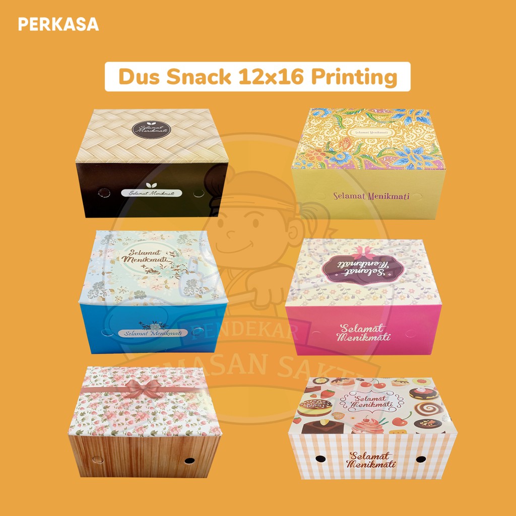 

Dus Snack 12x16 Printing / Dus Kue Snack Nasi 250 gsm Order 100 pcs