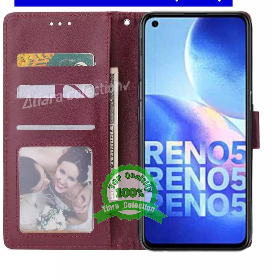 [KODE HFF08] OPPO RENNO 4 RENO 4F RENO 5 RENO 5F RENO 5 PRO CASING DOMPET HP COVER HP LEATHER FLIP C