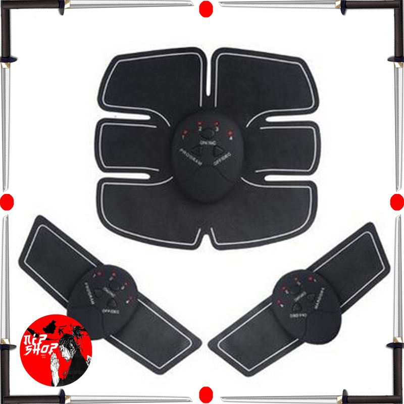 Alat Stimulator Terapi Otot Six Pack - Black