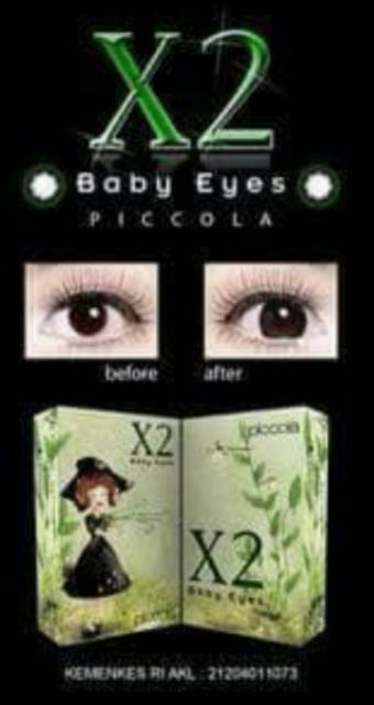 Softlens X2 Piccola/soflen warna hitam bulanan/soflens hitam picola normal s/d -6.00