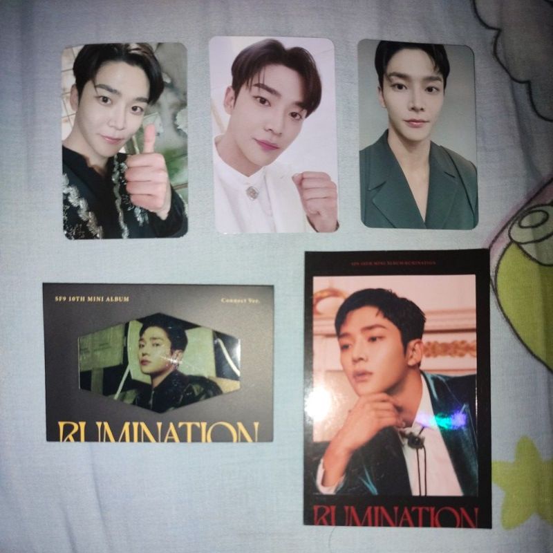 sf9 rowoon 5pc bundle : turn over and rumination (photocard, postcard)