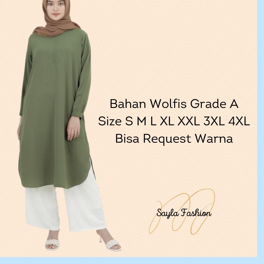 (TERPERCAYA) Baju Tunik Wanita Hitam Putih  Panjang Polos Tunic Busui Oversize Import Terbaru  Jumbo