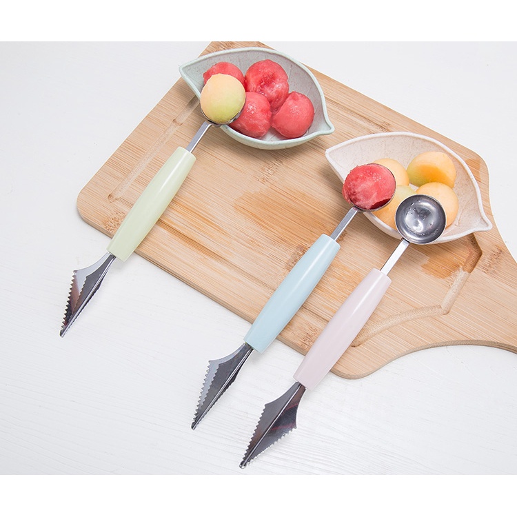 HOVELSHOP Pisau Ukir Hias Buah Bulat Panjang 2 Sisi Fruits Carve Knife Stainless Steel