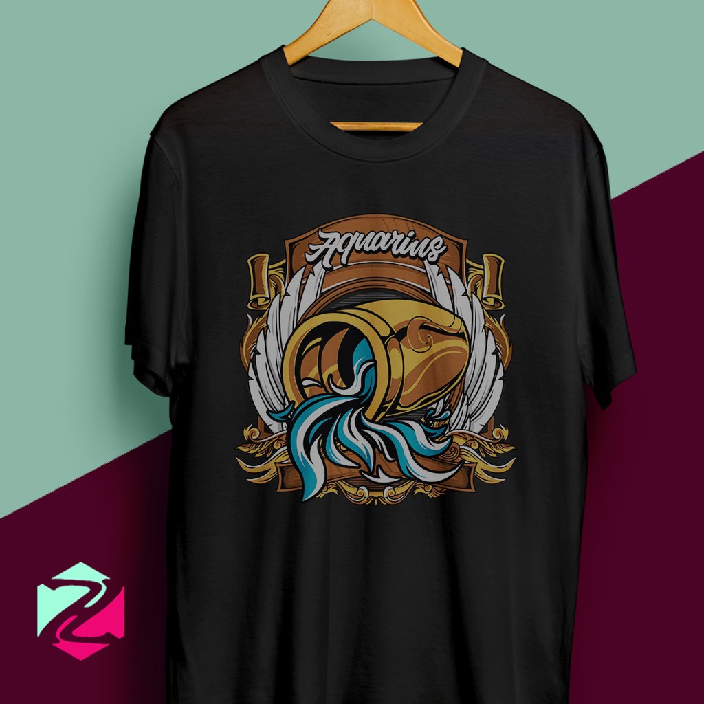 T-Shirt kaos zodiak AQUARIUS FRAME SERIES