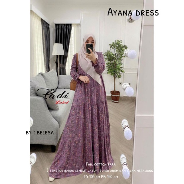 Ayana dress Maxi gamis ORI padi label
