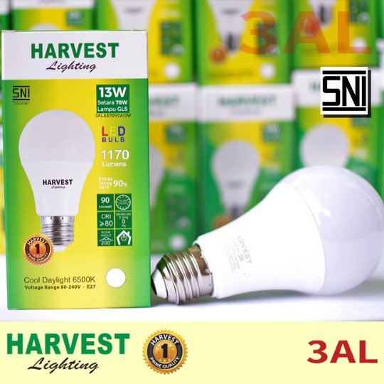 13W HARVEST LIGHTING Lampu Bohlam LED A Bulb  13 Watt Lampu Hemat Energi Original Bersertifikasi SNI dan Bergaransi