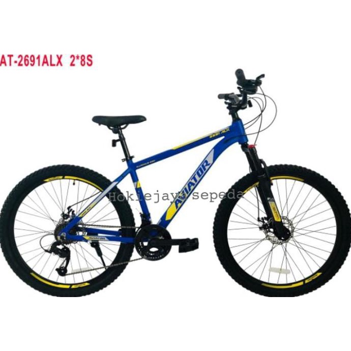 (Jne) Sepeda Gunung 26" Aviator 2691 Alx Frame Allumunium 2X8Speed Promo R10