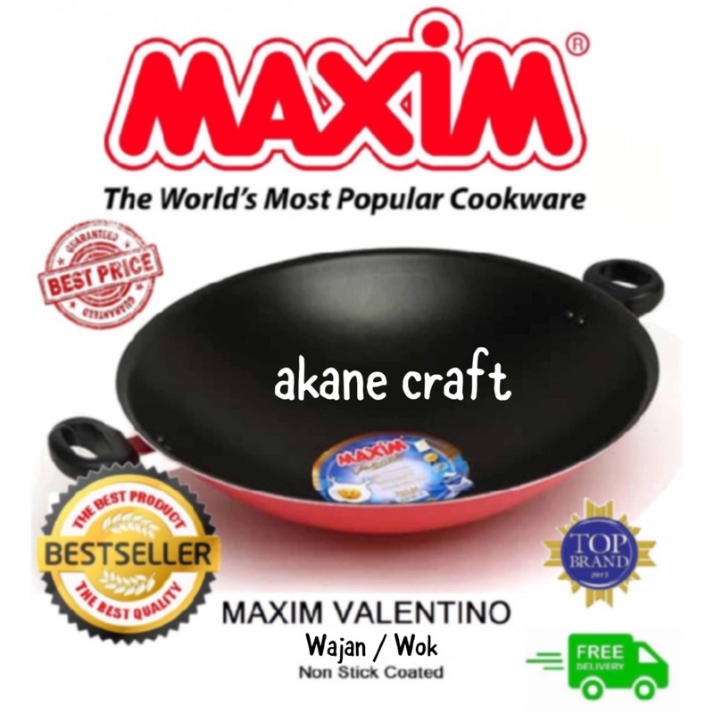 Maxim Valentino Wok / Wajan 36 cm Anti Lengket