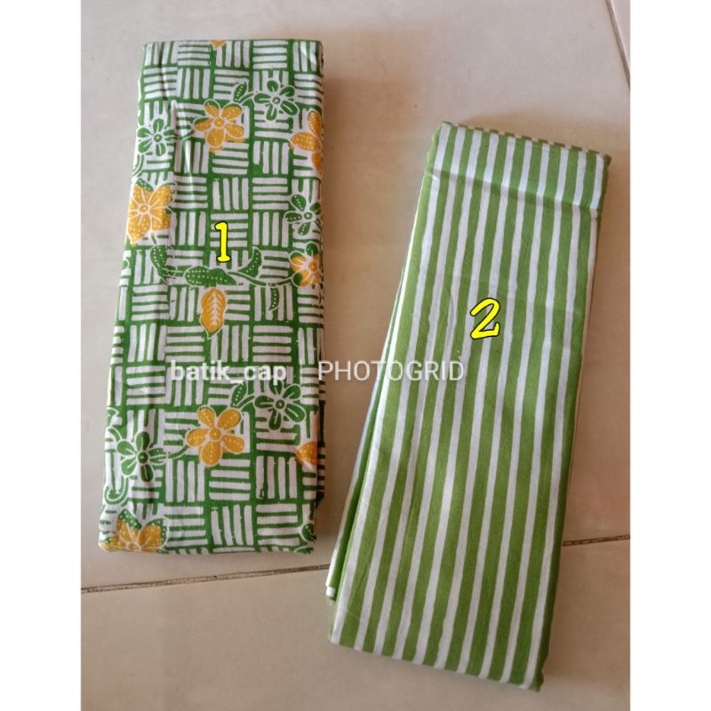 Kain Batik Garutan Cap Warna Ijo tosca Kain Fashion Wanita