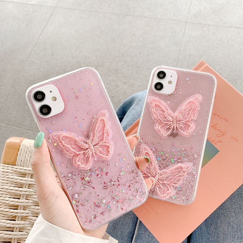 Pretty Lace Embroidery Butterfly Soft Case OPPO A37 Neo 9 A57 A39 F1S F5 Youth A83 F3 F9 F11 Pro Reno 2 F A71 A1K Realme C2 X XT K3 K5 A91 Reno 3 Realme 6 Narzo Pro A92S A7 A5S A12 Realme 5 5S 5i C3 C11 C15 C12