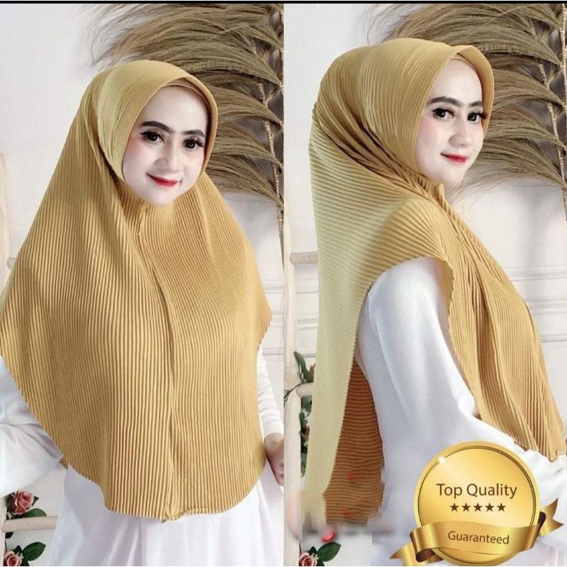 Hijab Bergo Maryam Pet Plisket Lidi Ceruty Tanpa Tali / Hijab Maryam Plisket Ceruty Babydoll Premium