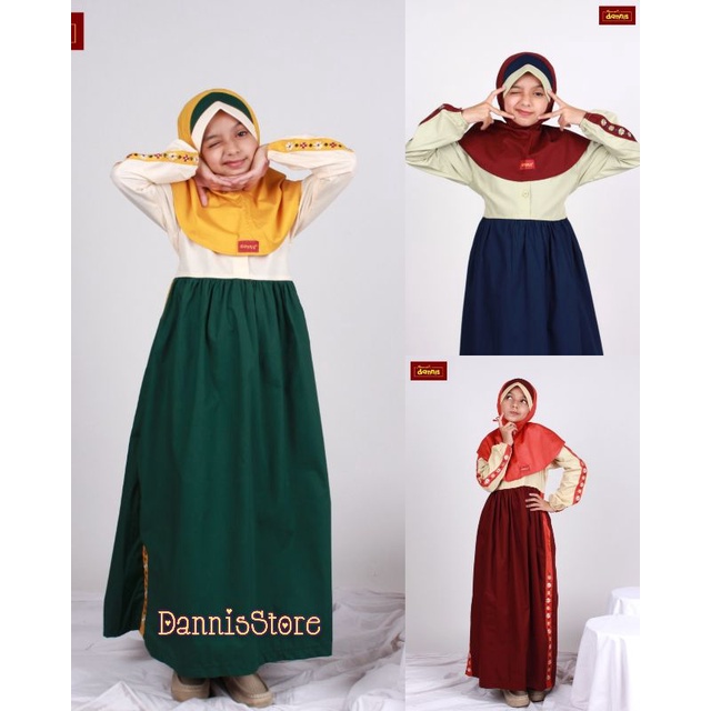 Gamis Anak / Jubah Anak Dannis JAPL 0802 Hijau - Navy - Maroon
