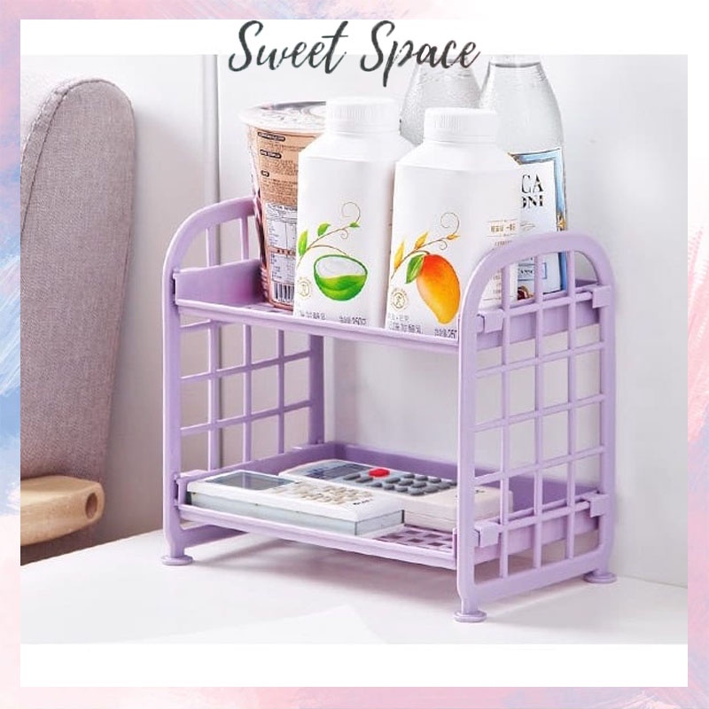 RAK SUSUN MINI PLASTIK 2 TINGKAT / RAK SUSUN MINI [SWEETSPACE]