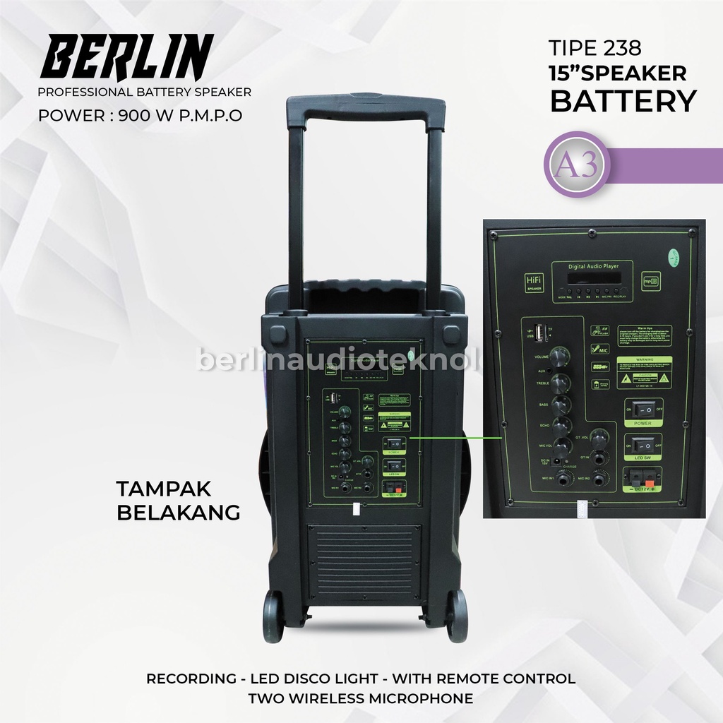 Speaker Portable Professional BERLIN 238 / 15inch O A3