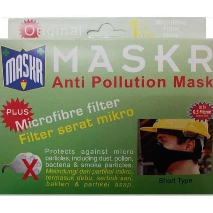 ORIGINAL Masker Micro Fiber serat MASKR Short Pendek Safety Motor Biker anti partikel mikro