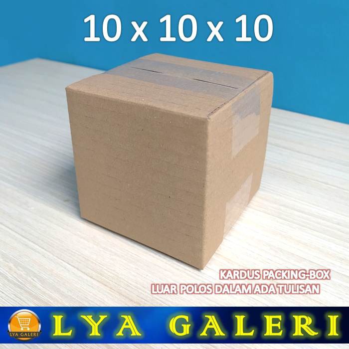 Kardus Packing Karton Box Uk.10x10x10 cm Luar Polos Dalam Ada Tulisan