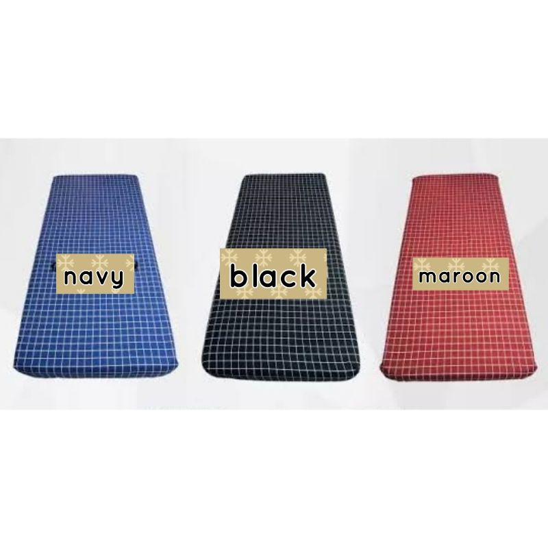 sarung kasur busa motif kotak | katun mikro | ukuran 140x200