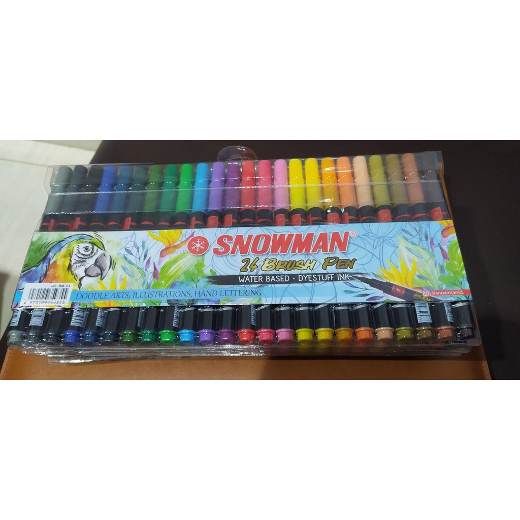 

Snowman Brush Pen / spidol kaligrafi Set 24 Warna BM-24