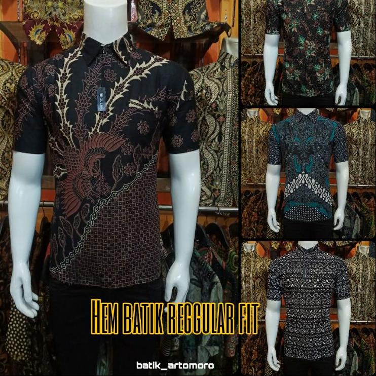 Bagus Dipakai.. BSWART Batik HRB026 Kenongo Hem Pendek Murai Lasem Pekalongan
