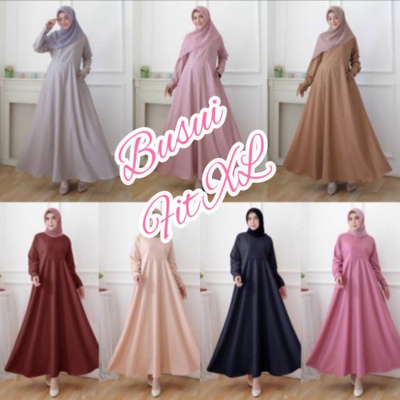  baju  muslim  gamis wanita polos terbaru MD11LJ putih dewasa 