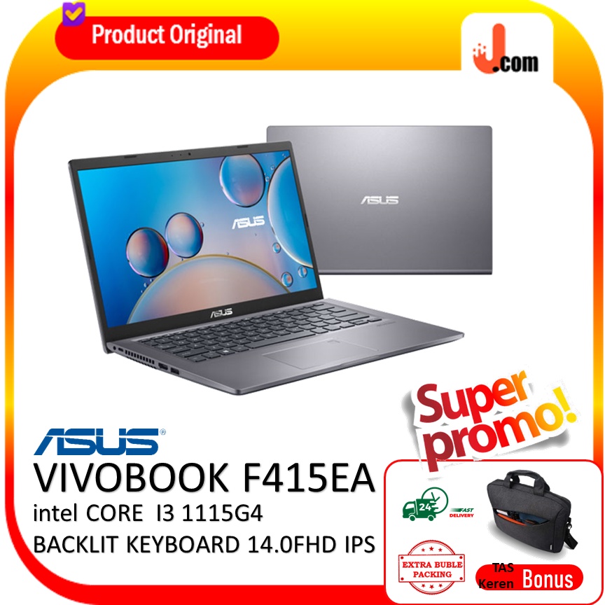 Laptop Bisnis Asus Vivobook 14 intel Core i3 Backlit Keyboard Windows Original