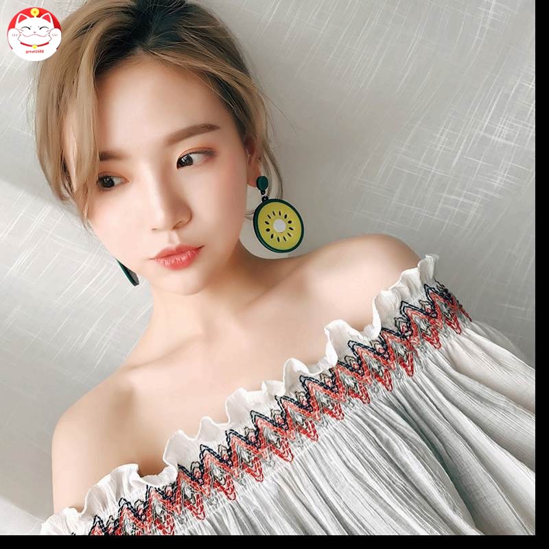 (DDFI) Anting Tusuk Motif Buah Cherry / Lemon / Lemon / Kiwi / Semangka e1d01