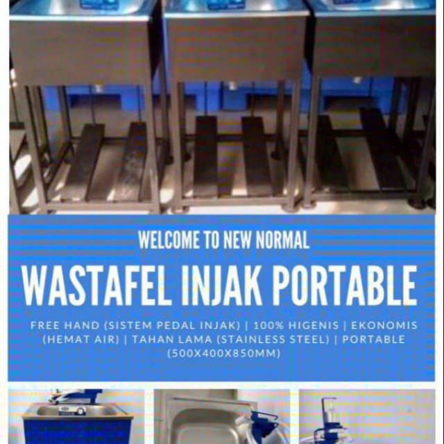 wastafel injak portable